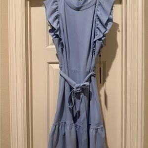 Tommy Hilfiger Light Blue Ruffle Midi Dress